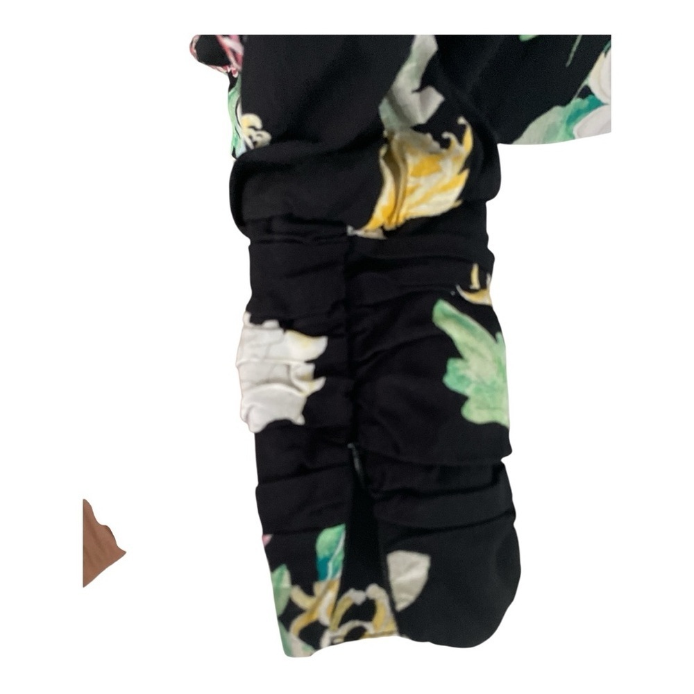 Zara Floral Bomber Jacket - Black and Multicolor - Picture 4 of 5